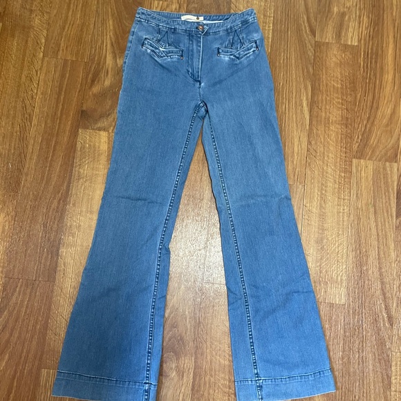 Anthropologie Leifsdottir High Waisted Wide Leg  Stretch Jean - Picture 2 of 7